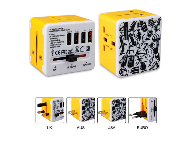 universal travel adapter 4 USB