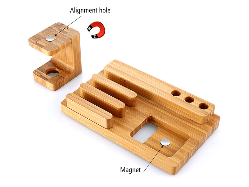 Bamboo Wood Station Charging Dock